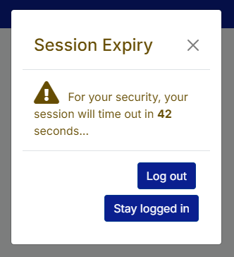 Session Expiry warning example